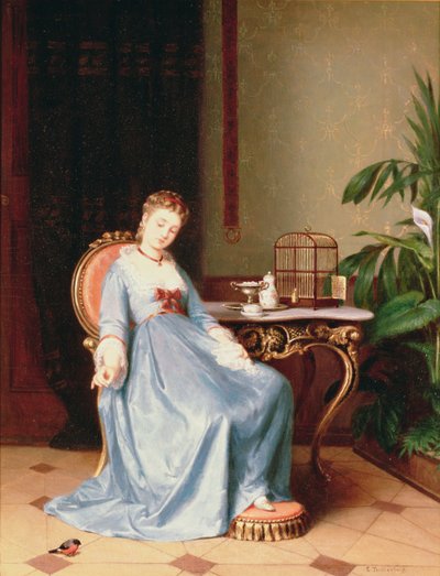 Nourrir le bouvreuil domestique - Emil Teschendorff